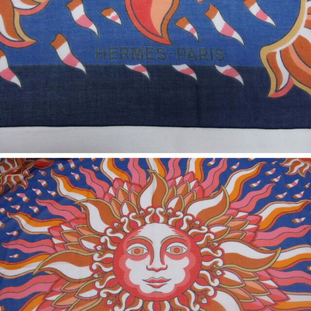 HERMES Authentic Blue Scarf - Picture 5 of 11